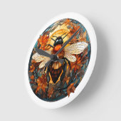 Glas in lood Bee Wall Clock Ronde Klok (Hoek)