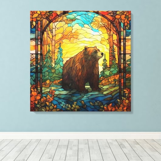 Glas in lood Beer Canvas Kunst (Insitu (Houten vloer))