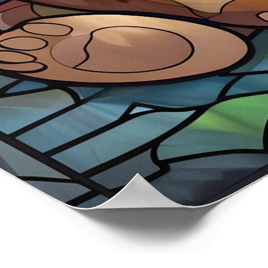 Glas in lood Beer Cub Poster – Woodland Nursery W (Hoek)