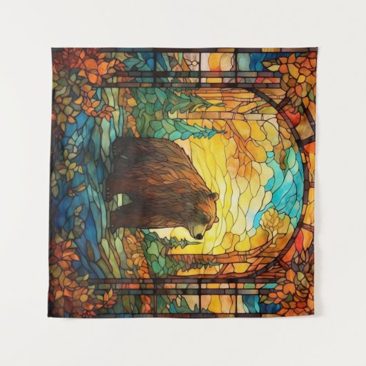 Glas in lood Beer Tapestry Wandkleed (Voorkant (horizontaal))