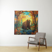 Glas in lood Beer Tapestry Wandkleed (In situ)