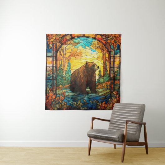 Glas in lood Beer Tapestry Wandkleed (In situ)