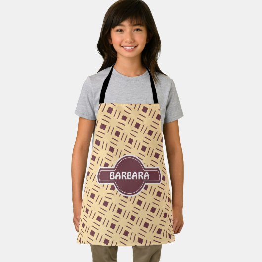 Glas in lood Beige Chocolade Minimal Pattern Schort (Insitu)