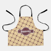 Glas in lood Beige Chocolade Minimal Pattern Schort (Voorkant)