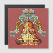 Glas in lood Bell Kerst Magnetische Kaart (Voorkant / Achterkant)