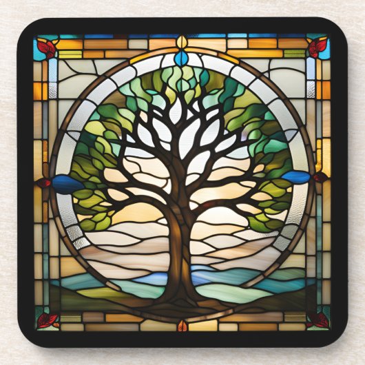 Glas in lood bier onderzetter (Voorkant)