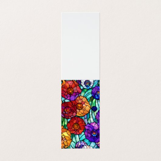 Glas in lood Big Flowers Pattern Visitekaartje (Buitenkant ongevouwen)