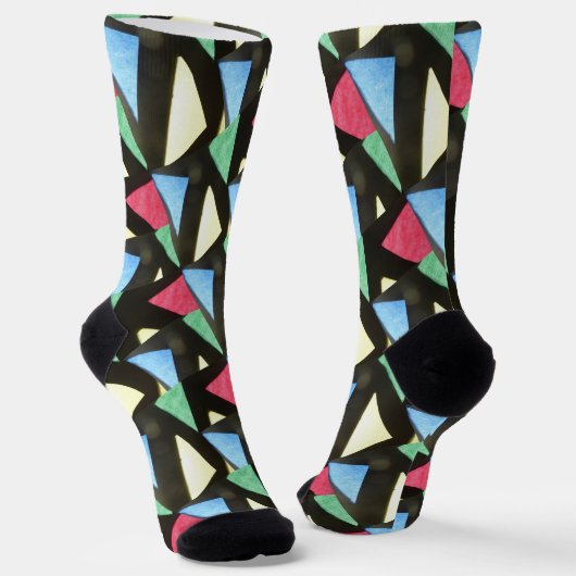 Glas in lood Big Pattern kerst Crew Socks Sokken (Gebogen)