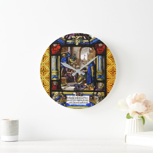 Glas in lood Bijbelscène. Grote Klok (Huis)