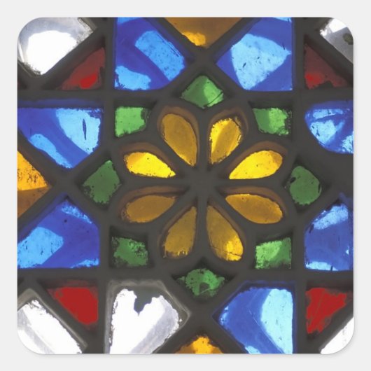 Glas in lood binnen het Nationaal Vierkante Sticker (Voorkant)