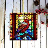 Glas in lood Bird gepersonaliseerde kerst Keramisch Ornament