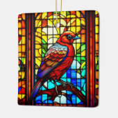 Glas in lood Bird gepersonaliseerde kerst Keramisch Ornament (Links)