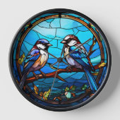 Glas in lood Birds Wandklok (Voorkant)