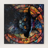 Glas in lood Black Cat Legpuzzel (Horizontaal)