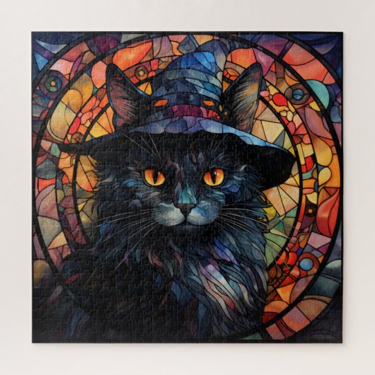 Glas in lood Black Cat Legpuzzel (Verticaal)