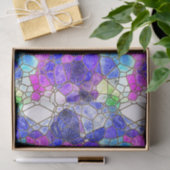 Glas in lood Blauw Paars Groene Ontkoppeling Tissuepapier (Geschenk)