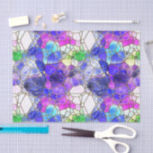 Glas in lood Blauw Paars Groene Ontkoppeling Tissuepapier (Craft)