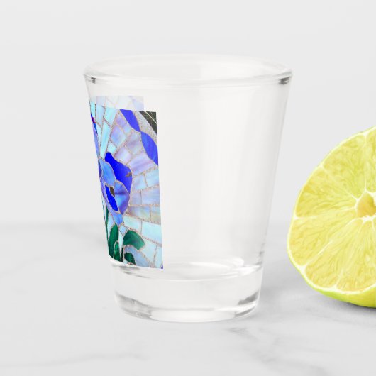 Glas in lood blauwe bloem Thunder_Cove (Rechts)