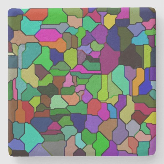 Glas in lood Block Tile Limestone Onderzetter (Voorkant)