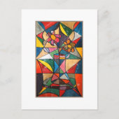 Glas in lood Bloem Acryl Kunstwerk Briefkaart (Voorkant)