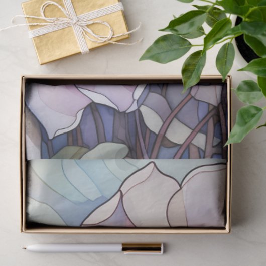 Glas in lood Bloem Découpage Tissue Papier (Geschenk)