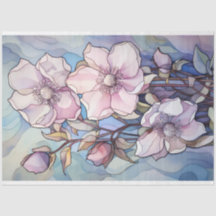 Glas in lood Bloem Découpage Tissue Papier