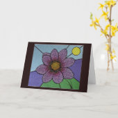 Glas in lood Bloem Greetingcard Kaart (Gele Bloem)