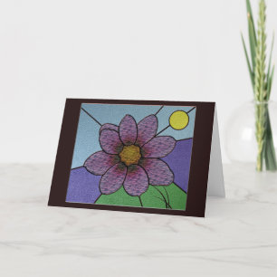 Glas in lood Bloem Greetingcard Kaart