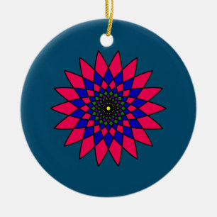 Glas in lood bloem keramisch ornament