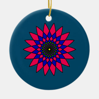 Glas in lood bloem keramisch ornament