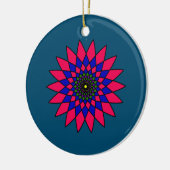Glas in lood bloem keramisch ornament (Links)