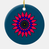 Glas in lood bloem keramisch ornament (Achterkant)