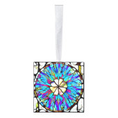 Glas in lood bloem-kubusversiering decoratie (Rechts)