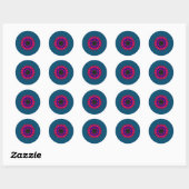 Glas in lood bloem ronde sticker (Vel)