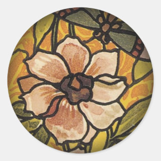 Glas in lood bloem Sticker