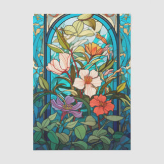 Glas-in-lood Bloemboog Art Nouveau Tissuepapier