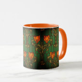 Glas in lood bloemen elegant mok (Voorkant rechts)