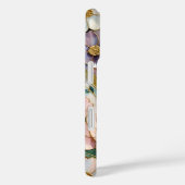 Glas-in-lood Bloemen iPhone Hoesje Pastel Blauw Ro (Achterkant / Rechts)