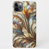 Glas in lood Bloemen Mozaïek Kunstpatroon iPhone Hoesje (Achterkant)