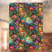 Glas in lood Bloemen Naadloze Patroon Venster Clin Raamsticker (Vel 2)