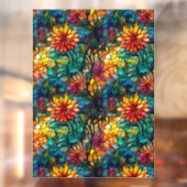 Glas in lood Bloemen Naadloze Patroon Venster Clin Raamsticker (Vel 2)