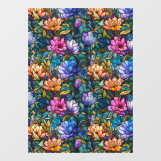 Glas in lood Bloemen Naadloze Patroon Venster Clin Raamsticker