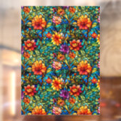 Glas in lood Bloemen Naadloze Patroon Venster Clin Raamsticker (Vel 2)