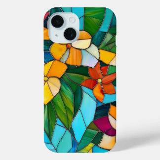 Glas in lood Bloemen Natuur Kunst Telefoon Case Gi