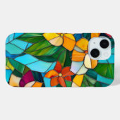 Glas in lood Bloemen Natuur Kunst Telefoon Case Gi (Achterkant (horizontaal))