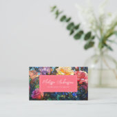 Glas in lood Bloemen Rozen QR Code Visitekaartje (Staand voorkant)