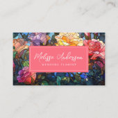 Glas in lood Bloemen Rozen QR Code Visitekaartje (Voorkant)