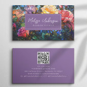 Glas in lood Bloemen Rozen QR Code Visitekaartje