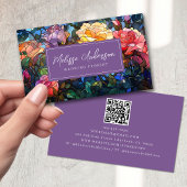 Glas in lood Bloemen Rozen QR Code Visitekaartje