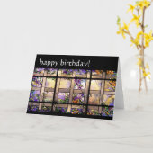 Glas in lood Bloemen Verjaardag Kaart (Gele Bloem)